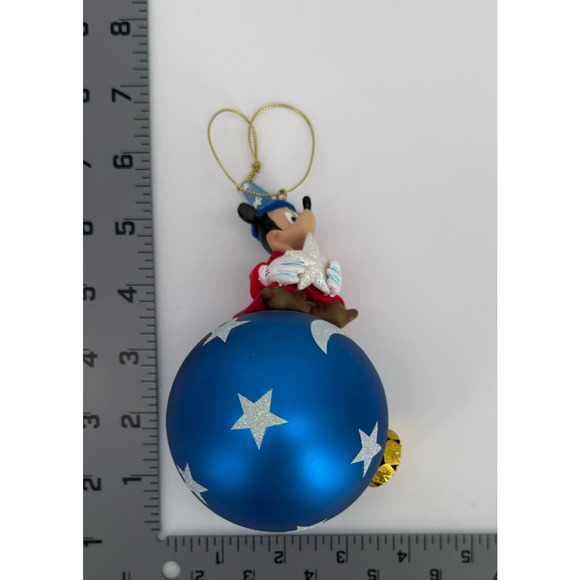 Disney Sorcerer Mickey on Blue Moon & Stars Ornament – Christmas Decoration - Picture 10 of 10